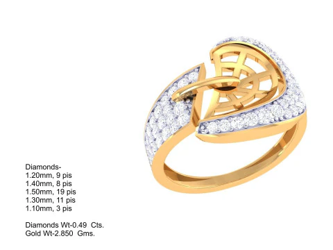 Printable 3D jewelry model of Lady diamond ring 3D Model