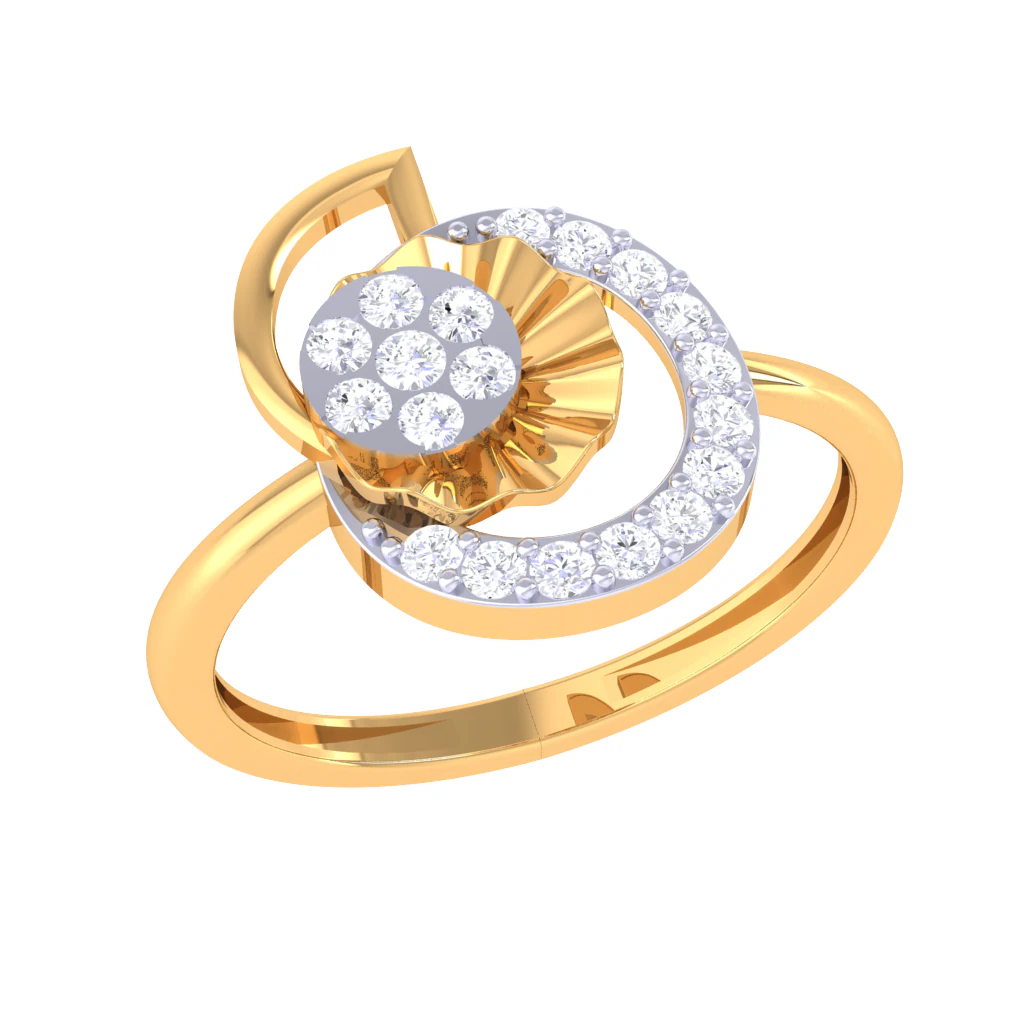 Printable 3D jewelry model of Lady diamond ring 3D Model .c4d .max .obj .3ds .fbx .stl .blend 