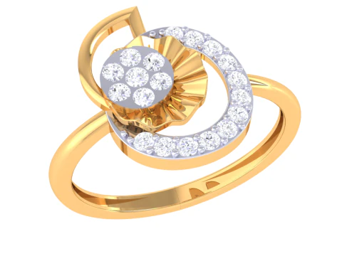 Printable 3D jewelry model of Lady diamond ring 3D Model