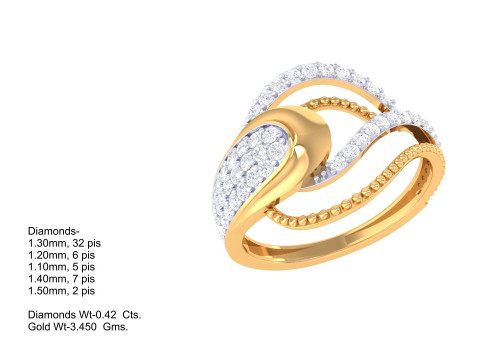 Printable 3D jewelry model of Lady diamond ring Modelo 3D