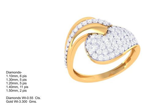 Printable 3D jewelry model of Lady diamond ring 3D Model