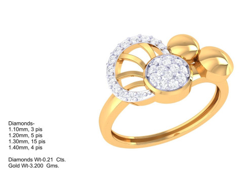 Printable 3D jewelry model of Lady diamond ring 3D Model
