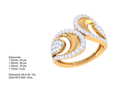 Printable 3D jewelry model of Lady diamond ring Modèle 3D