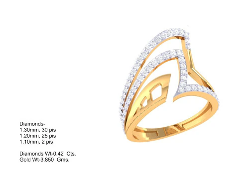 Printable 3D jewelry model of Lady diamond ring 3D Model