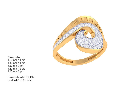 Printable 3D jewelry model of Lady diamond ring 3Dモデル