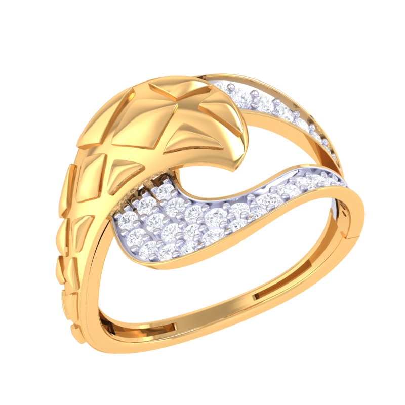 Printable 3D jewelry model of Lady diamond ring 3D 模型 .c4d .max .obj .3ds .fbx .stl .blend