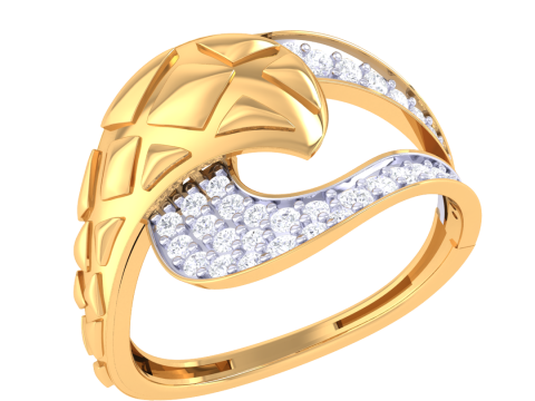 Printable 3D jewelry model of Lady diamond ring Modelo 3D