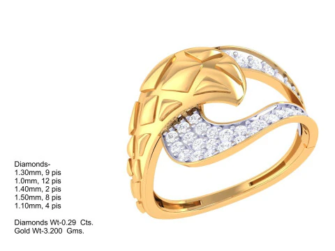 Printable 3D jewelry model of Lady diamond ring 3D Model