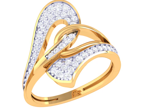 Printable 3D jewelry model of Lady diamond ring 3D Model