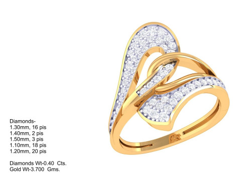 Printable 3D jewelry model of Lady diamond ring Model 3D