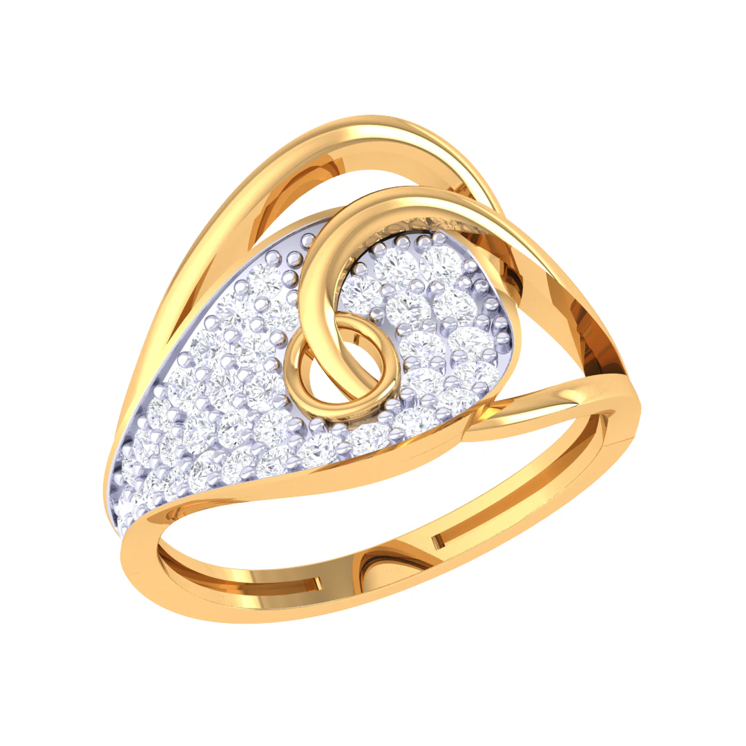 Printable 3D jewelry model of Lady diamond ring 3D Model .c4d .max .obj .3ds .fbx .stl .blend