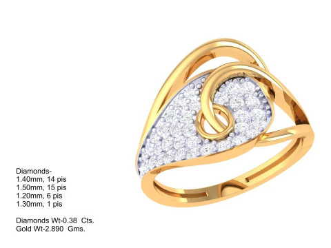 Printable 3D jewelry model of Lady diamond ring 3D Model