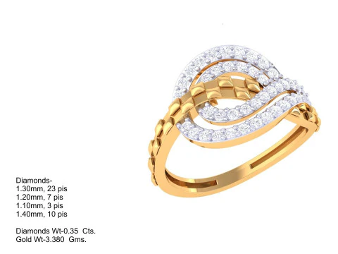 Printable 3D jewelry model of Lady diamond ring 3D Model