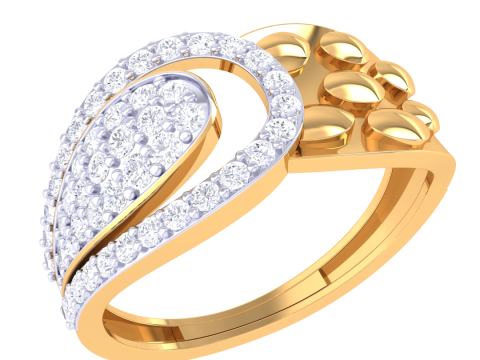 Printable 3D jewelry model of Lady diamond ring Model 3D