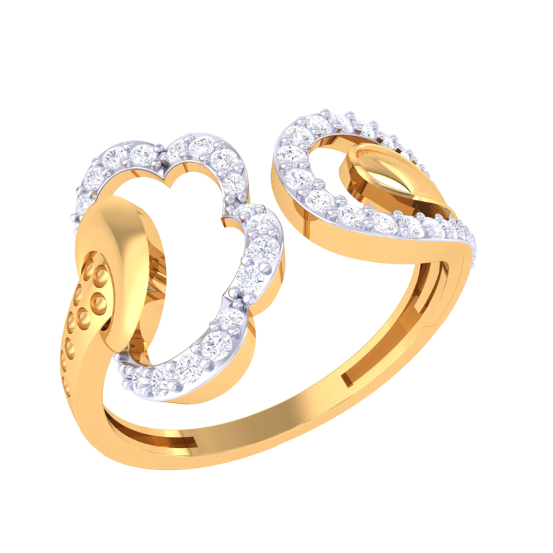 Printable 3D jewelry model of Lady diamond ring Modèle 3D .c4d .max .obj .3ds .fbx .stl .blend 