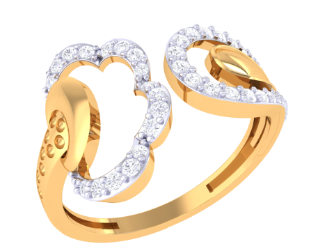 Printable 3D jewelry model of Lady diamond ring 3D 모델
