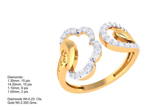 Printable 3D jewelry model of Lady diamond ring Modèle 3D