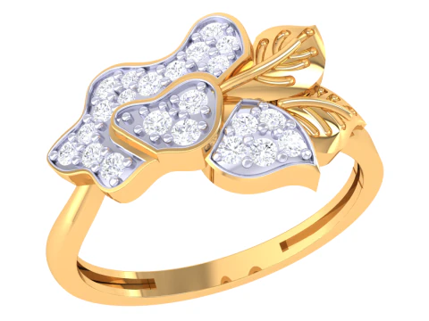 Modelo de joia 3D para impressão do anel de diamante Lady Modelo 3D