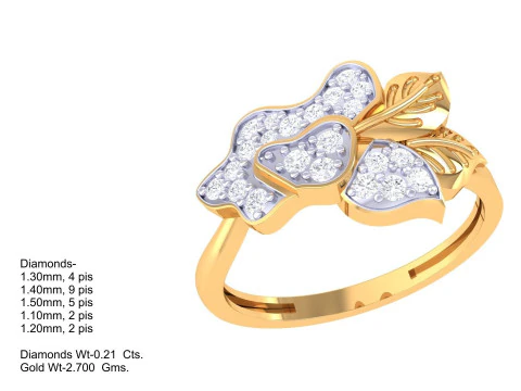 Printable 3D jewelry model of Lady diamond ring 3D Model