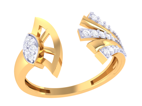 Printable 3D jewelry model of Lady diamond ring 3D Modell