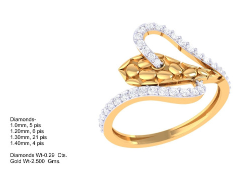 Printable 3D jewelry model of Lady diamond ring Modelo 3D