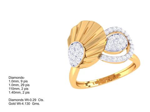 Printable 3D jewelry model of Lady diamond ring 3D Model