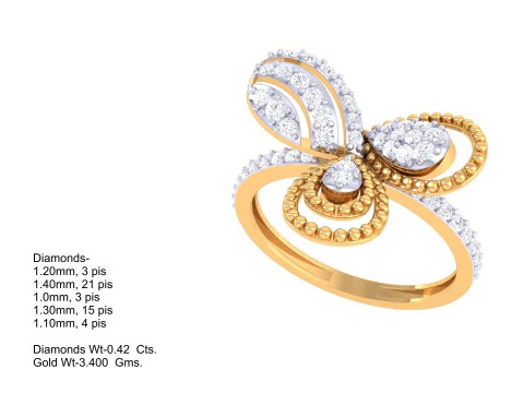 Printable 3D jewelry model of Lady diamond ring 3D Model