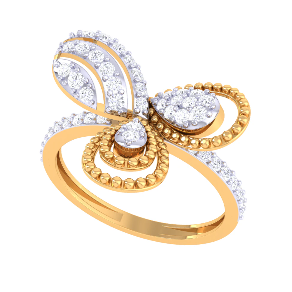 Printable 3D jewelry model of Lady diamond ring 3D Model .c4d .max .obj .3ds .fbx .stl .blend