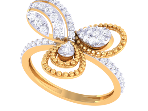 Printable 3D jewelry model of Lady diamond ring 3D मॉडल
