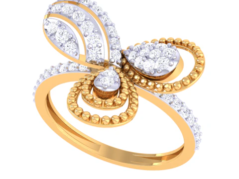 Printable 3D jewelry model of Lady diamond ring 3D Model