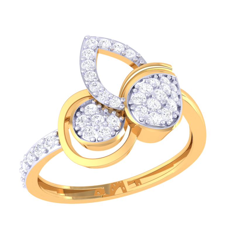 Printable 3D jewelry model of Lady diamond ring 3D मॉडल .c4d .max .obj .3ds .fbx .stl .blend