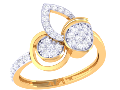 Printable 3D jewelry model of Lady diamond ring Modèle 3D