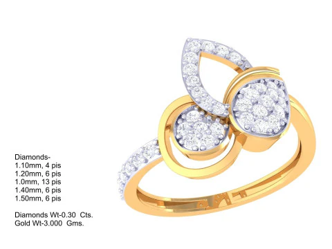 Printable 3D jewelry model of Lady diamond ring 3D Model