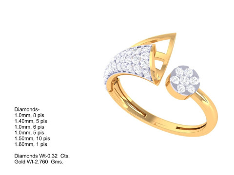 Printable 3D jewelry model of Lady diamond ring 3D Model
