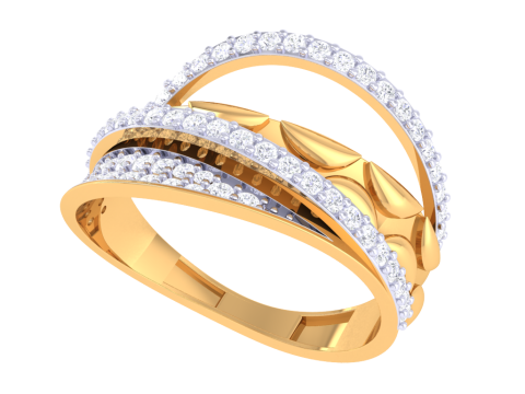 Printable 3D jewelry model of Lady diamond ring 3D Modell