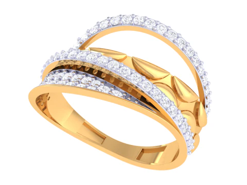 Printable 3D jewelry model of Lady diamond ring 3D Model