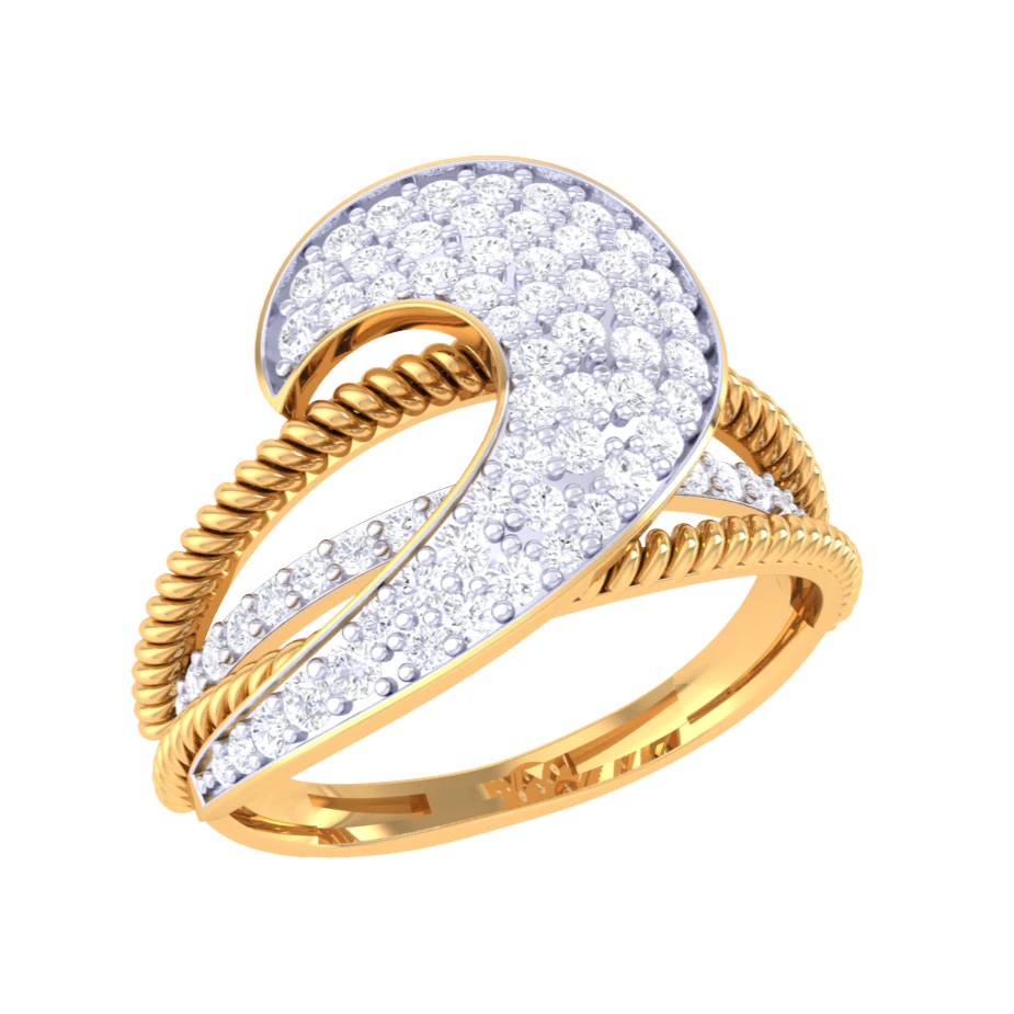 Printable 3D jewelry model of Lady diamond ring 3D Model .c4d .max .obj .3ds .fbx .stl .blend 