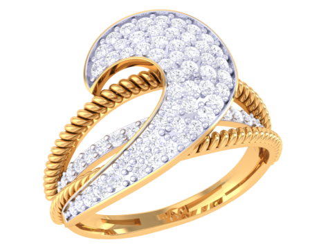 Printable 3D jewelry model of Lady diamond ring Modello 3D