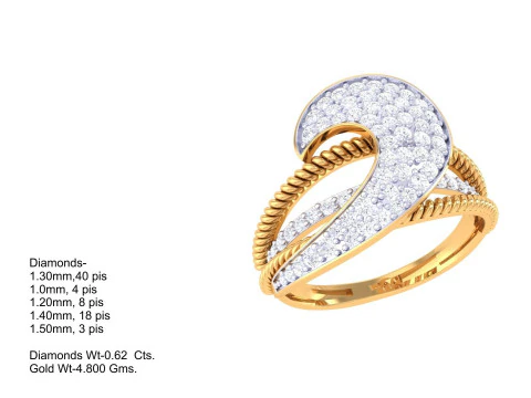 Printable 3D jewelry model of Lady diamond ring 3D Model