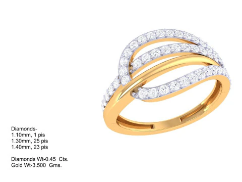 Printable 3D jewelry model of Lady diamond ring 3D Model