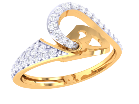 Printable 3D jewelry model of Lady diamond ring Modello 3D