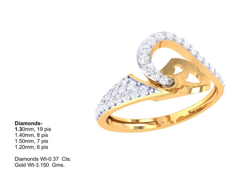 Printable 3D jewelry model of Lady diamond ring 3D 모델