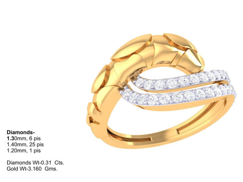 Printable 3D jewelry model of Lady diamond ring Modelo 3D