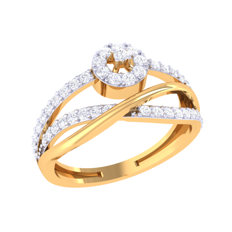 Printable 3D jewelry model of Lady diamond ring 3Dモデル .c4d .max .obj .3ds .fbx .stl .blend