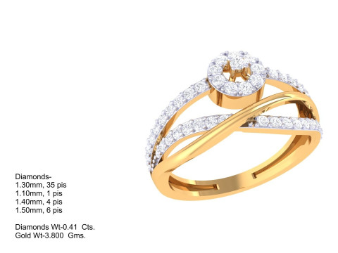 Printable 3D jewelry model of Lady diamond ring 3Dモデル