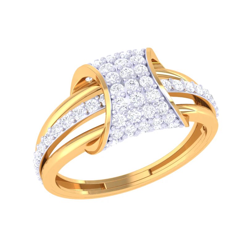 3D-модель ювелирного кольца Lady с бриллиантом для печати 3D Модель .c4d .max .obj .3ds .fbx .stl .blend 