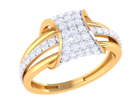 3D-модель ювелирного кольца Lady с бриллиантом для печати 3D Модель