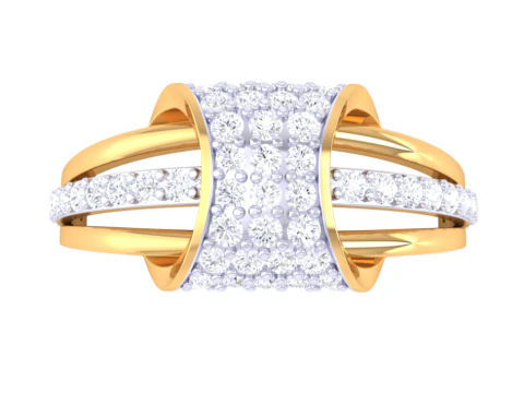 3D-модель ювелирного кольца Lady с бриллиантом для печати 3D Модель