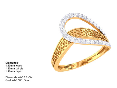 Printable 3D jewelry model of Lady diamond ring Modello 3D