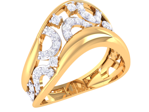 Printable 3D jewelry model of Lady diamond ring Modèle 3D